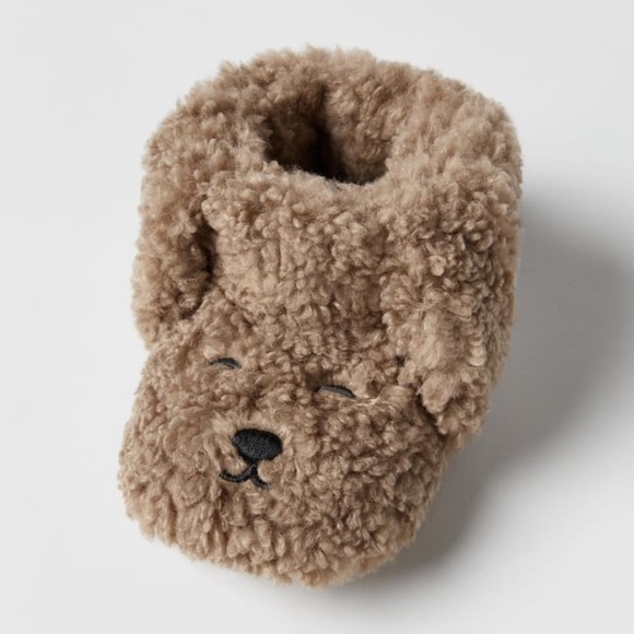 NWT Zara Size 12 Puppy dog faux shearling slippers - Picture 5 of 5